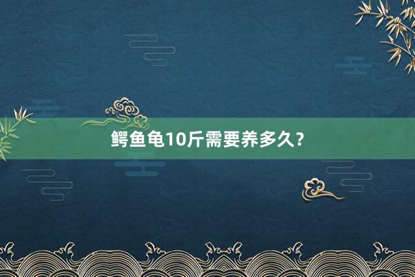 鳄鱼龟10斤需要养多久？